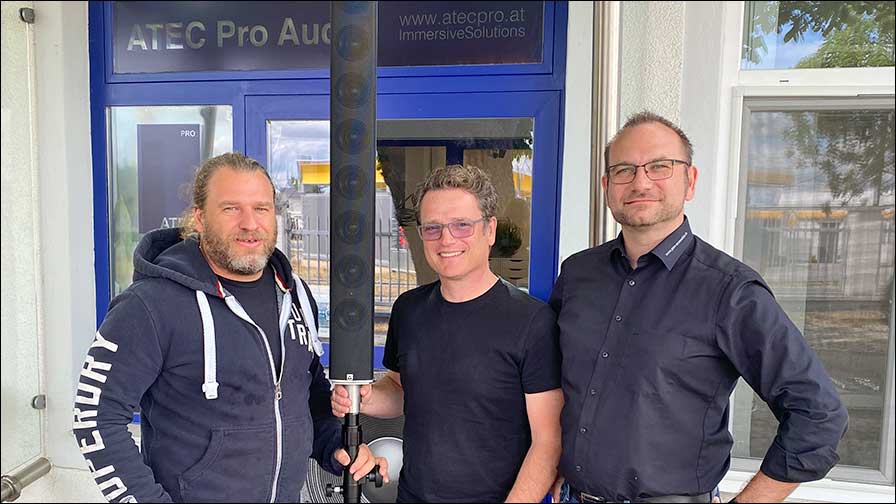 Sie arbeiten zusammen (von links): Manfred Prochazka – Geschäftsführer ATEC Pro, Klaus Reim – Sales Engineer ATEC Pro und Johannes Kampert – Head of Global Sales Pan Acoustics