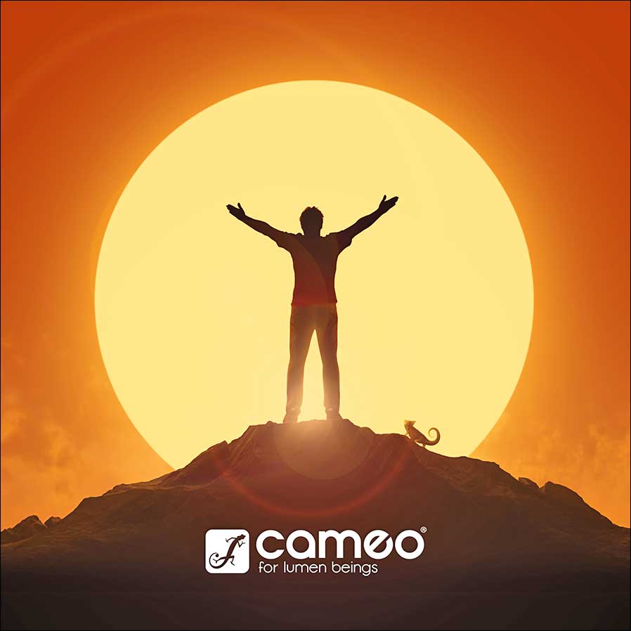 Das neue "for lumen beings"-Image-Video von Cameo wird stündlich am Adam-Hall-Stand vorgeführt.