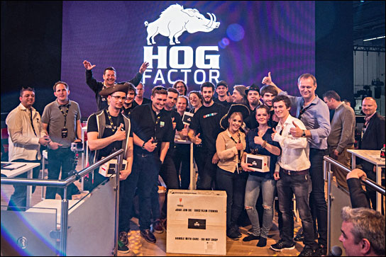 Spaß und Erfolg: Teilnehmer und Jury des Hog Factor 2017 (Foto: Christian Glatthor Rocketchris / LMP)