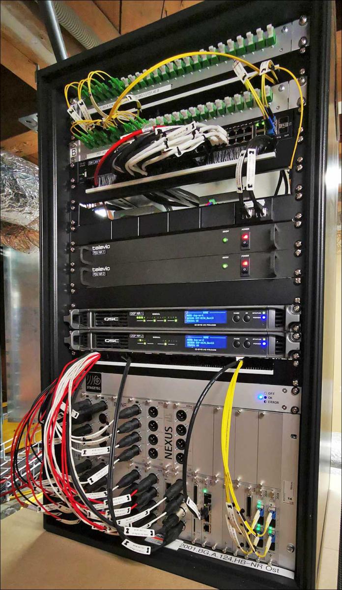 NEXUS-Basisgerät und -Router von Stage Tec in der Technikzentrale