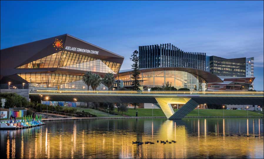 Das Adelaide Convention Centre: Mit dem Christie Spyder X80 auch videotechnisch auf dem neuesten Stand.