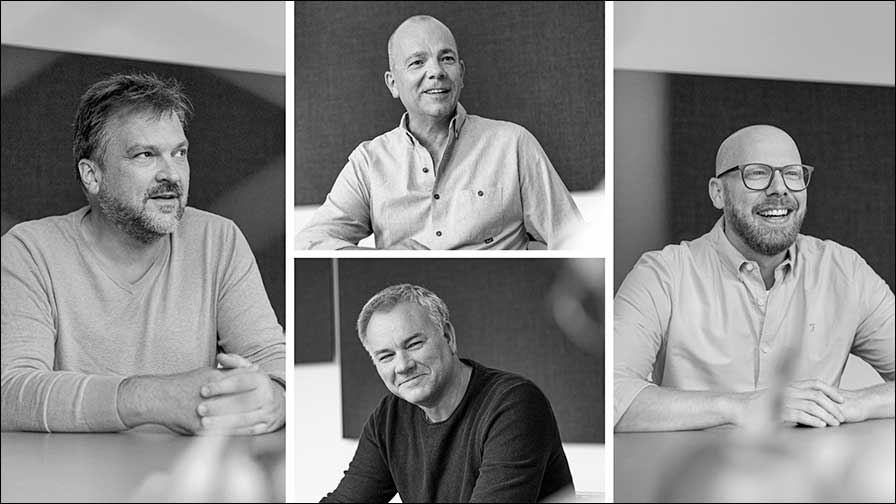 Alles richtig gemacht: Das Management von insglück freut sich über den Erfolg: Christoph Kirst (links), Detlef Wintzen, Christian Poswa und Frederik Nimmesgern (Foto: Stefan Wieland).