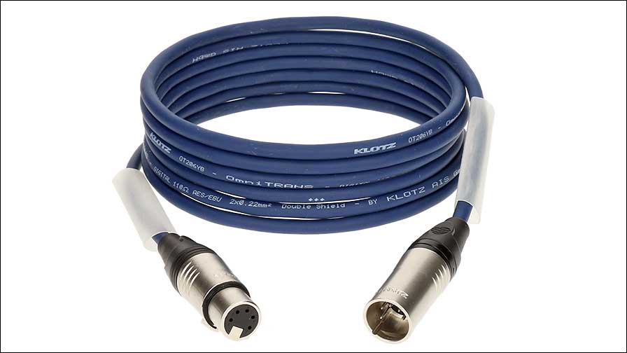 Klotz LX4 Serie mit blauem PVC-Außenmantel und XLR 5p. M/F von KLOTZ (vernickelt) 