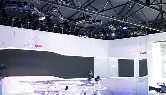 ETC Scheinwerfer bei France Sport TV im Londoner Studio von den Olympischen Spielen