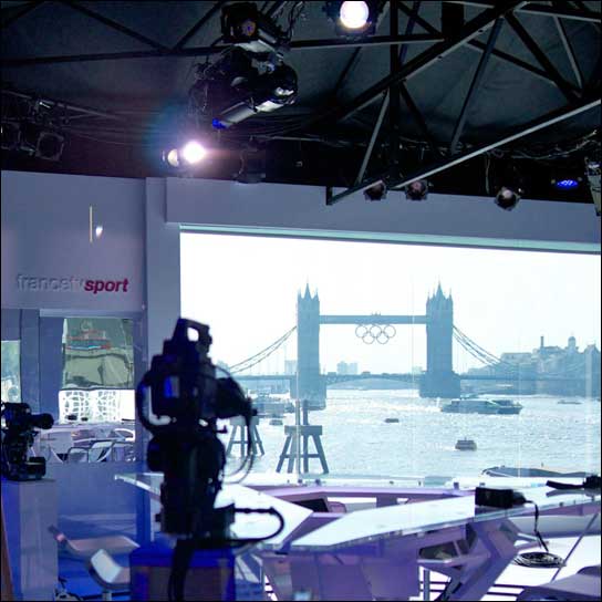 ETC Scheinwerfer bei France Sport TV im Londoner Studio von den Olympischen Spielen