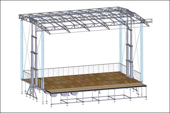 Kultour smartStage 120: Die 12 x 10 m-Bühne ist in zwei Stunden aufgebaut