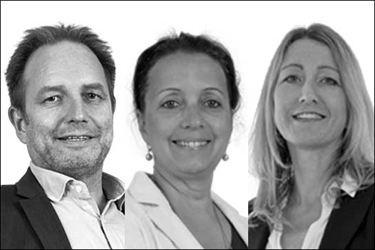 Healthcare Unit von MCI Deutschland: Frank Wimmer, Kinga Tahy und Heidrun Bugl.