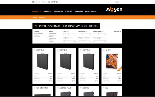 Die neue Website von Absen: Noch mehr Nutzen für potentielle Kunden.