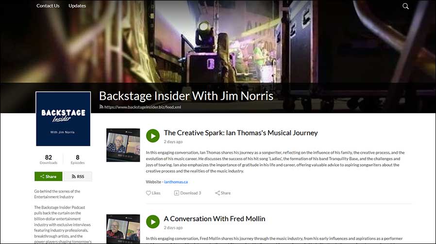 Heiße Themen, cool aufbereitet: Screenshot von www.backstageinsider.biz