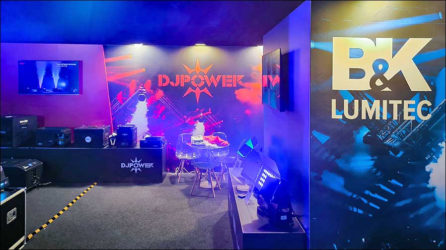 Zum ersten Mal dabei in Barcelona: B&K Lumitec zusammen mit Partner DJ Power