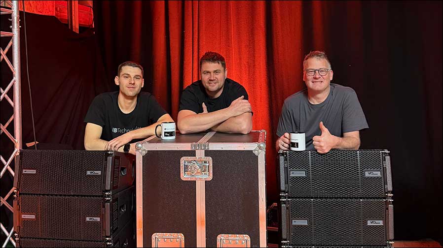 Power von dBTechnologies (von links): Jonas Wambeck, Alex Musiol, Marko Giese (Marko Giese Veranstaltungsservice) (Foto: dB Technologies Deutschland).