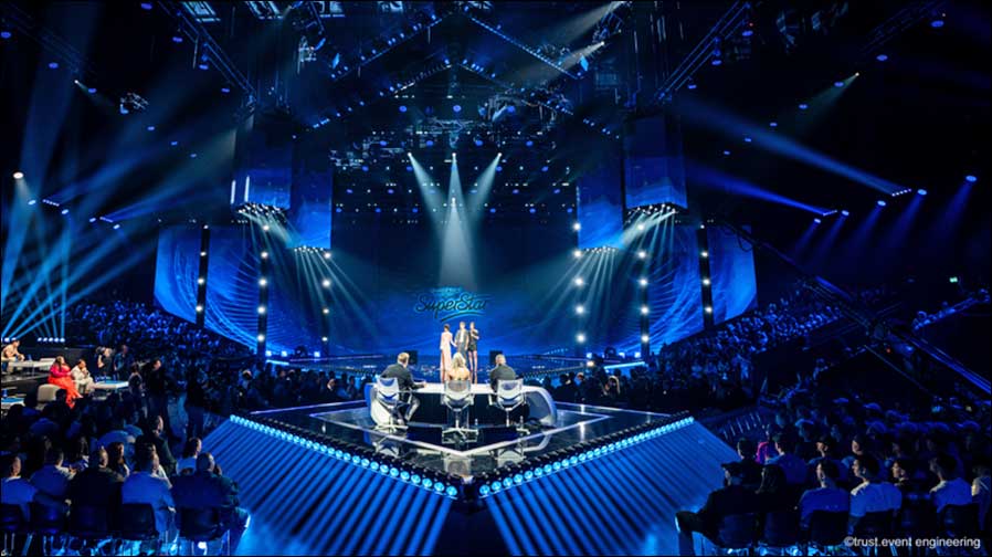 Spannung, Dramatik und eine fantastische Licht-Inszenierung: das DSDS-Finale 2026 (Foto: trust.event engineering)