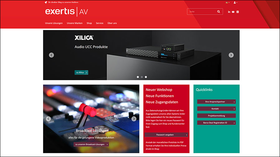 Perfekt auf allen Geräten: Der neue Internet-Auftritt von Exertis AV.