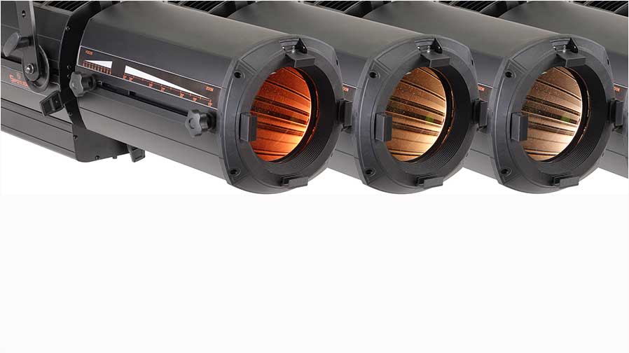 Jetzt mit neuen HD-Optiken lieferbar: Hyperion-Profilscheinwerfer von SPOTLIGHT (Foto: Feiner Lichttechnik / Spotlight)