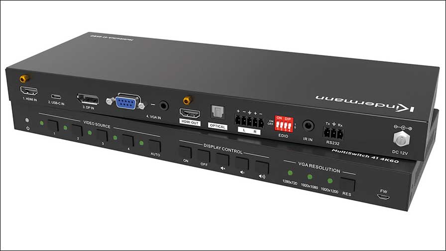 Vierfach Switch mit USB-C Eingang: MultiSwitch 41 4K60