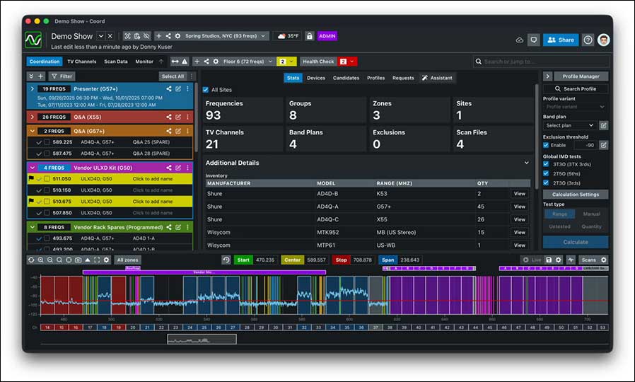 SoundBase funktioniert mit drahtlosen Systemen aller großen Hersteller und bietet Audioteams einen einzigen, zeiteffizienten Workflow (Foto: Sennheiser).