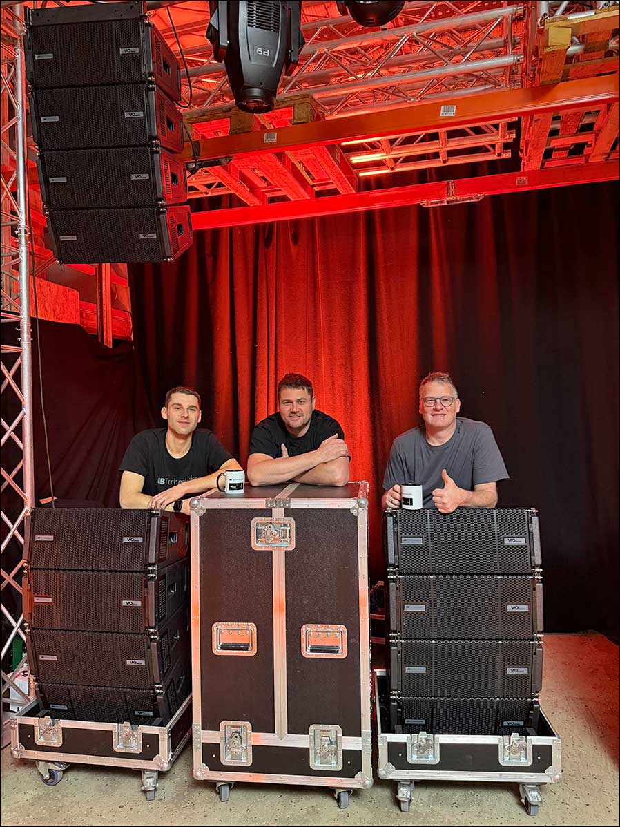 Power von dBTechnologies (von links): Jonas Wambeck, Alex Musiol, Marko Giese (Marko Giese Veranstaltungsservice) (Foto: dB Technologies Deutschland).