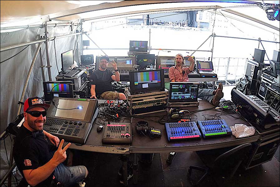 Die Licht-Crew von Andreas Gabalier mit Roman Wieser, Andreas Fink und Michael Mayler (von links).