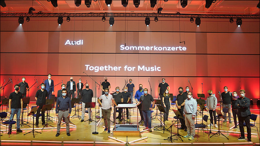 Das Technik-Team beim Audi Sommerkonzert 2020