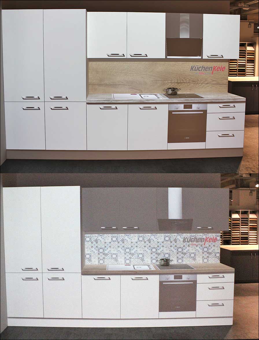 Beim Projektionsmapping mit dem Epson EB-L1490 erleben Kunden im Küchenstudio Keie auf Knopfdruck Küchen in unterschiedlichen Anmutungen. 