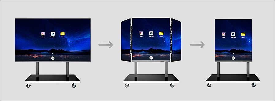 exView Glide, das klappbare LED-Display mit 110 Zoll (Fotos: Bildkraft).