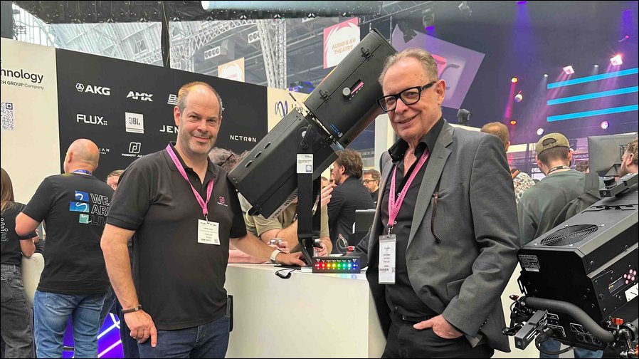 Auf der PLASA: Ludwig Lepage und Claus Spreyer (Foto: Rober Juliat)