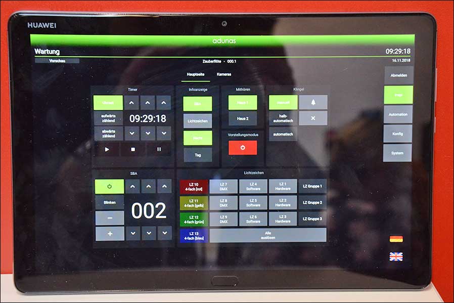 vom Tablet aus steuerbar