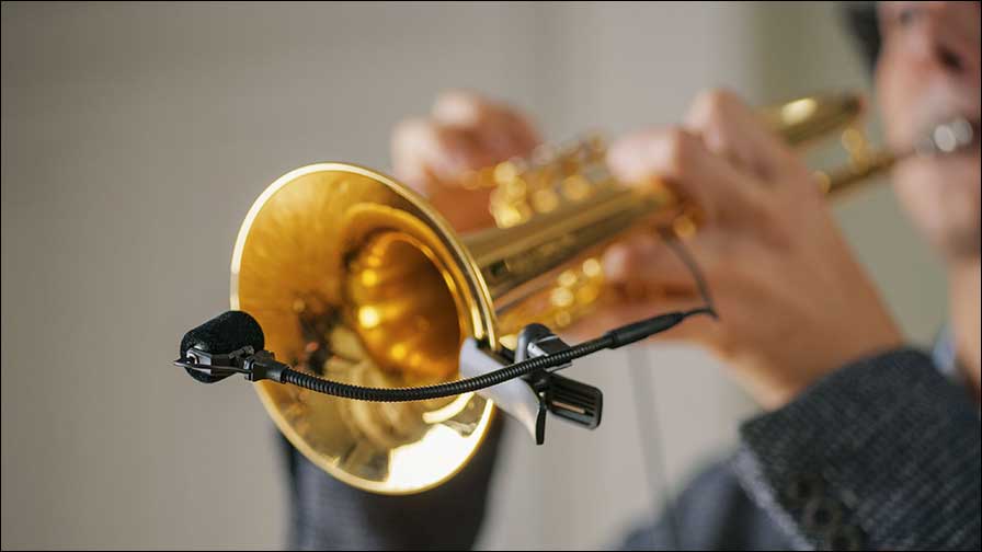 Miniature Clip Mic-System an der Trompete (Foto: Orchester-Akademie der Staatsoper Unter den Linden, Berlin)