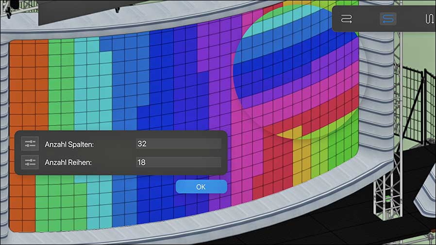 Konstruktion von Videoflächen in beliebiger Form (Fotos: Vectorworks, Inc.)