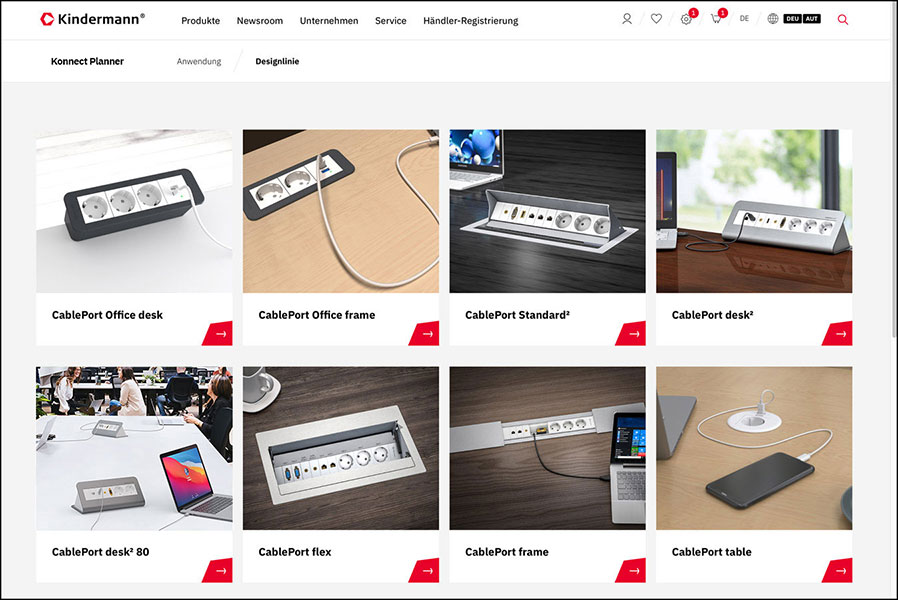 Kindermann Konnect Planner: Intuitive Konfiguration für individuelle Anschlusslösungen (Grafiken / Fotos: Kindermann)