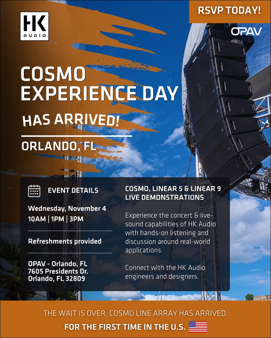 Jetzt auch in den USA: HK Audio COSMO Line Array (Grafik: HK Audio)