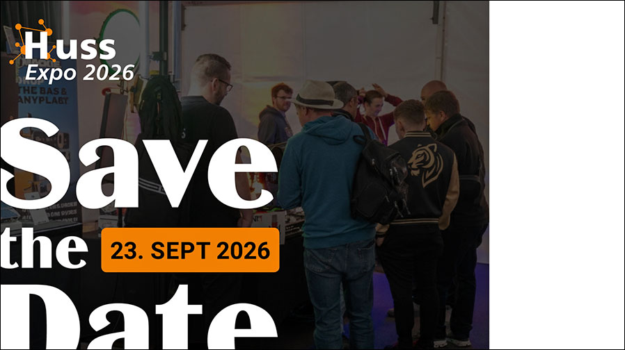 Fester Termin: die nächste Huss Expo am 23. September 2026 (Grafik: Huss Licht & Ton)