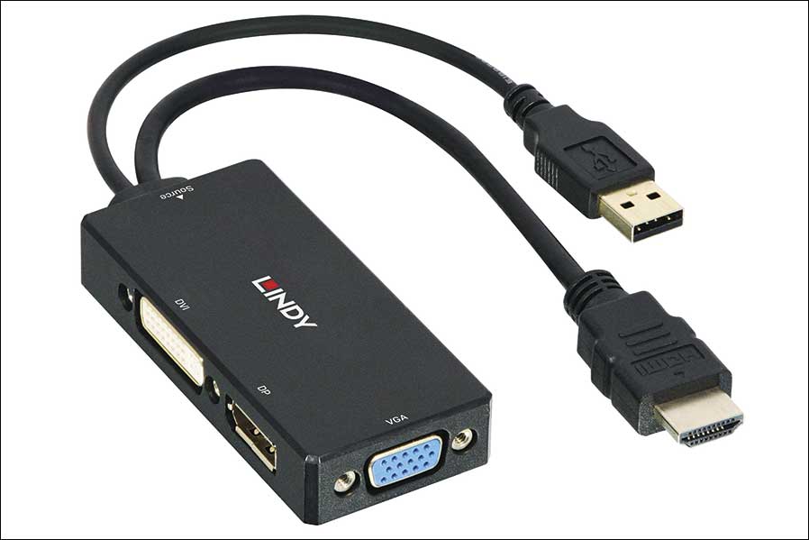 Lindy HDMI auf DisplayPort und VGA/DVI