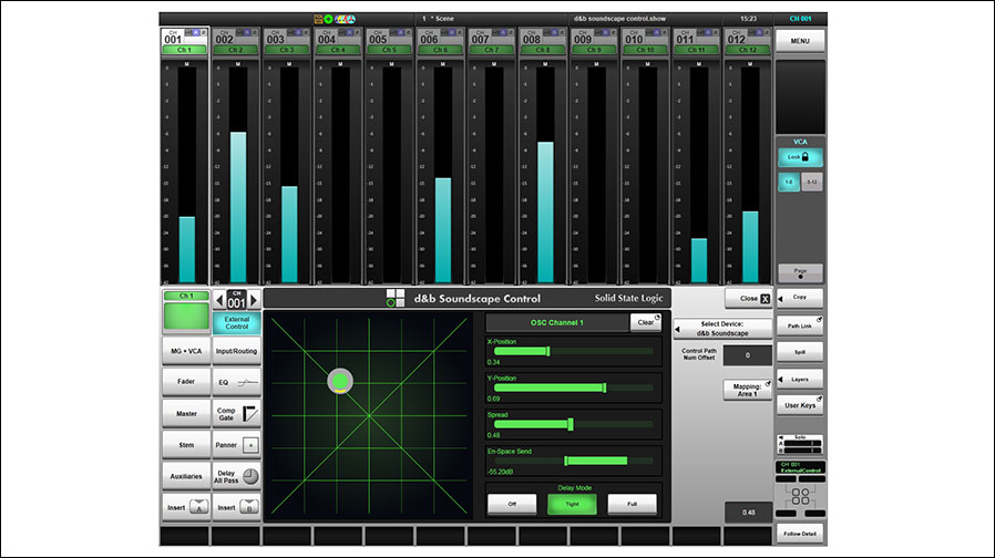 d&b Soudscape über die SSL Live-Konsole (Foto: d&b audiotechnik)