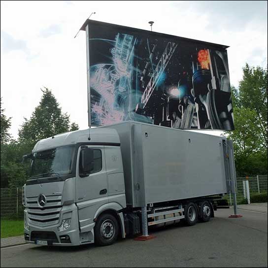 HIFI-Klang mit Mitsubishi-LED-Wand auf Mercedes Actros