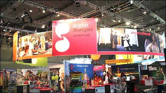 GEMCO beleuchtet Messestand der Stuttgart-Marketing GmbH. 