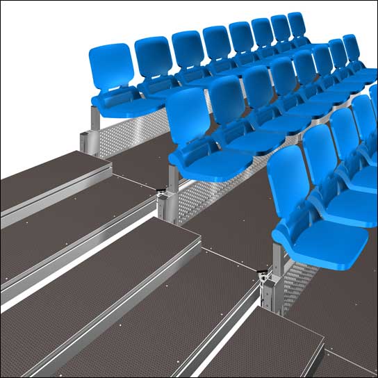 Platzsparend und komfortabel: die Tribüne EV 75 von Layher