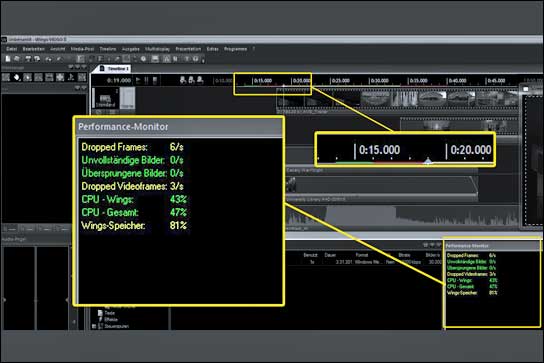 CPU-Auslastung und mehr auf einen Blick: Wings AV in der Version 1.4.