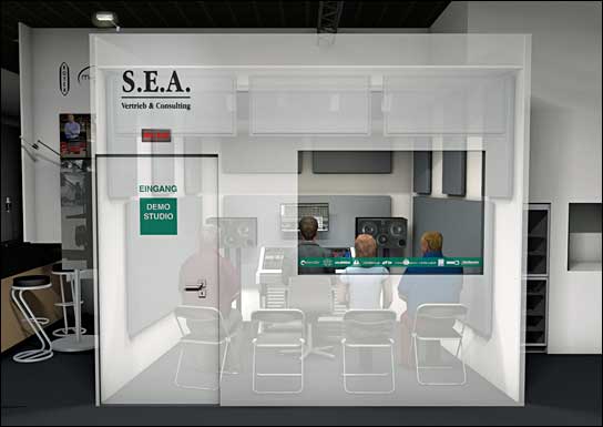 Equipment selbst im Demo-Studio ausprobieren: Visual des S.E.A-Demo-Studios auf der Musikmesse 2015
