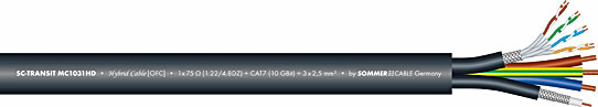 Netzwerk-, Strom- und HD-SDI-Video über eine Leitung: TRANSIT MC 1031 von SOMMER CABLE.