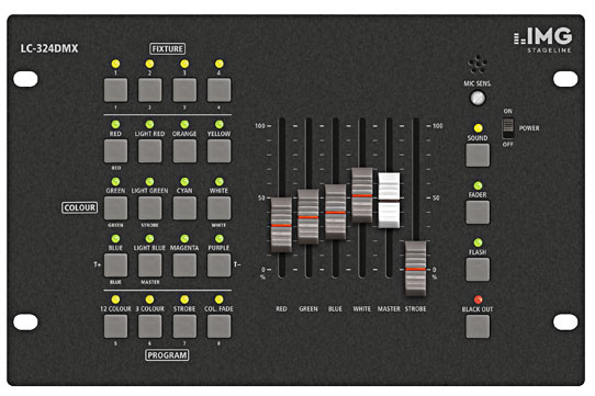 Kann viel, kostet wenig: Der Licht-Controller LC-324DMX für 3-8-Kanal-LED-Scheinwerfer von IMG STAGELINE.