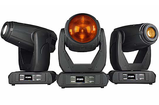 Die neue DL4-Serie von ROBE: DLS Profile, DLF Wash und DLX Spot (von links, Foto: LMP)
