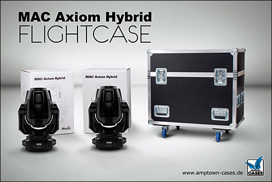 Exklusiv bei amptown cases: Das Flightcase aus der Professional Serie für den Martin MAC Axiom Hybrid SiP.