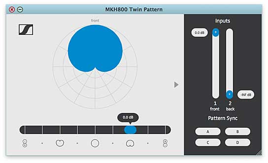 Das kostenlose Plug-in “MKH 800 TWIN Pattern” vereinfacht die Handhabung von bis zu neun Hauptmikrofonen.