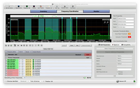 Neue Möglichkeiten bietet die Version 6.12 der Shure Wireless Workbench Software