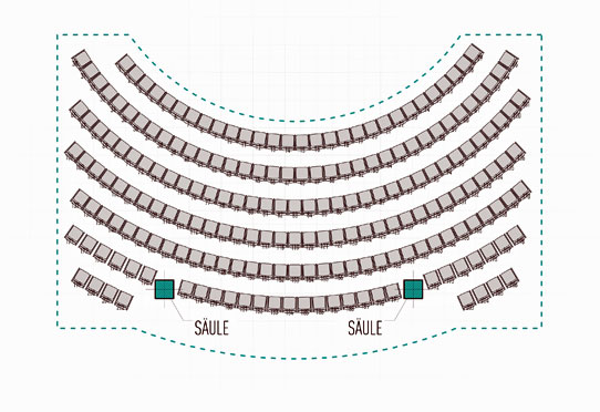 Die richtigen Sitzabstände werden eingehalten: Bestuhlung mit Vectorworks